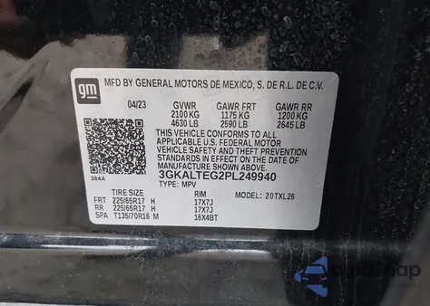 2023 GMC Terrain Awd Sle z USA, uszkodzony, nr VIN 3GKALTEG2PL249940